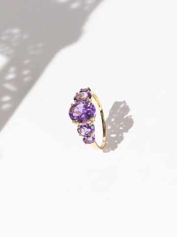 L instant d Or Gold-Ring "Violet Hill" mit Edelsteinen