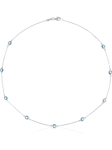 OR ÉCLAT Weißgold-Halskette "Colors" mit Edelsteinen - (L)42 cm