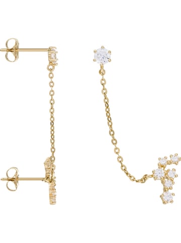 L instant d Or Gouden oorstekers "Sweet Linl" met zirkonia's