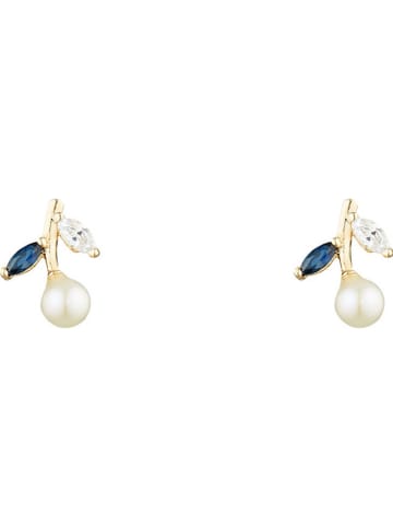 OR ÉCLAT Gouden oorstekers "Cerise de Saphir" met edelstenen