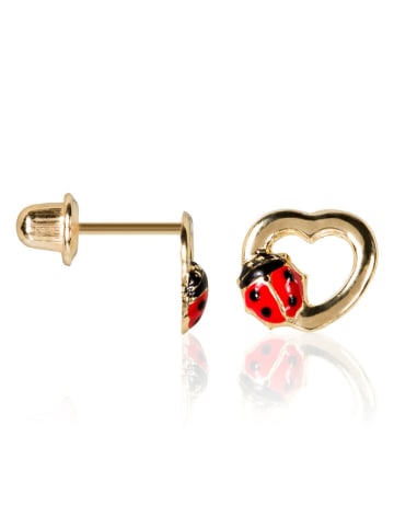 OR ÉCLAT Gouden oorstekers "Coccinelle amoureuse"