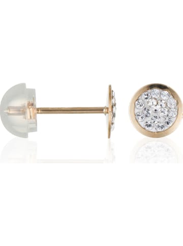 L instant d Or Gouden oorstekers met edelstenen