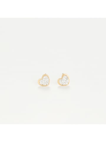 L instant d Or Gouden oorstekers met zirkonia's