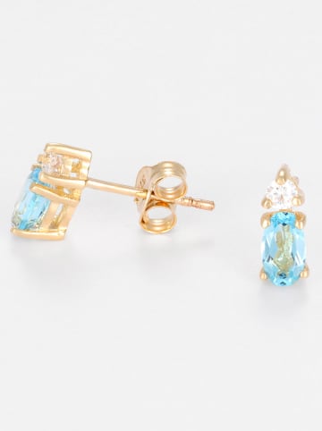 L instant d Or Gold-Ohrstecker "Tiop" mit Edelsteinen