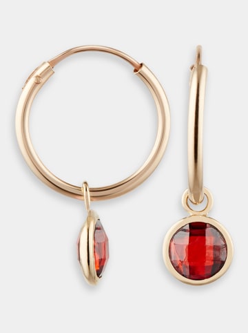 L instant d Or Gold-Creolen mit Edelsteinen