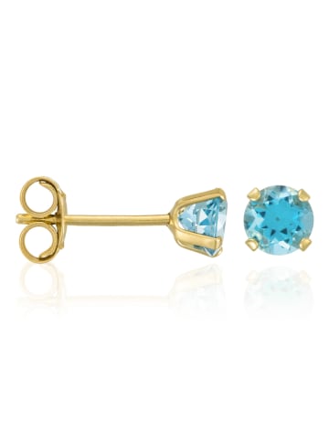 L instant d Or Gouden oorstekers "Puces topaase" met edelstenen