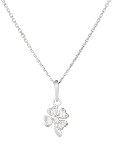 L instant d Or Weißgold-Anhänger "Petit Trèfle" mit Edelsteinen