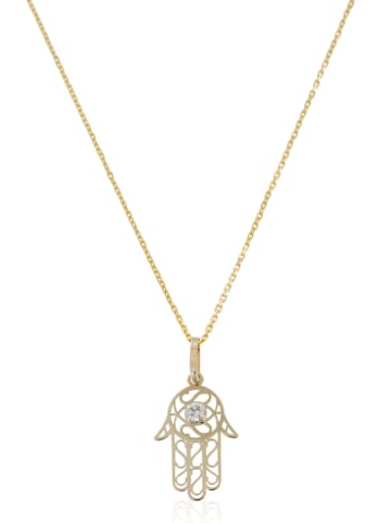 OR ÉCLAT Złota zawieszka "Main de Fatma" z cyrkoniami