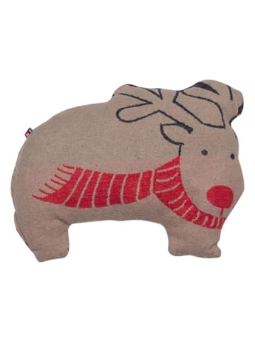 David Fussenegger Poduszka "Reindeer with scarf" w kolorze jasnobrązowym