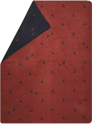 David Fussenegger Wohndecke "Savona - Hirsch Allover" in Rot