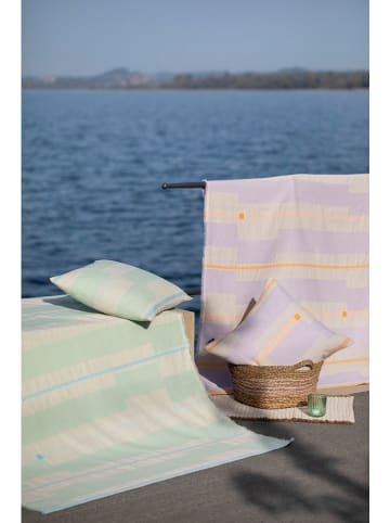 David Fussenegger Decke "Lino - Blockstreifen" in Beige/ Rosa