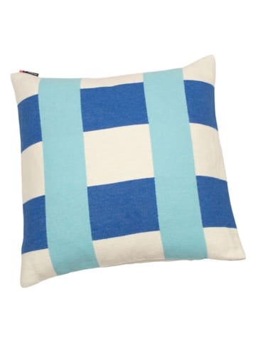 David Fussenegger Kissenhülle "Nova - Blockkaro" in Creme/ Blau/ Hellblau