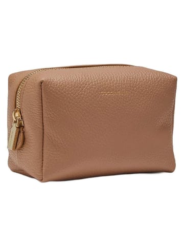 COCCINELLE Leder-Kosmetiktasche in Hellbraun - (B)15 x (H)10 x (T)8 cm