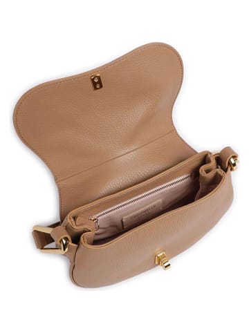 COCCINELLE Leder-Schultertasche in Hellbraun - (B)22 x (H)14 x (T)4 cm