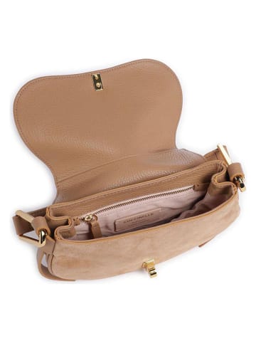COCCINELLE Leder-Schultertasche in Hellbraun - (B)22 x (H)14 x (T)4 cm