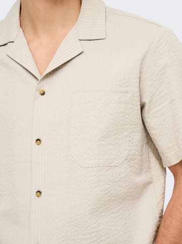 ONLY & SONS Hemd "Eye resort" in Beige