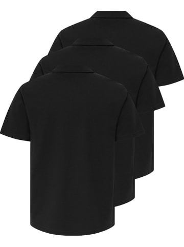 ONLY & SONS 3er-Set: Poloshirts "Gordon" in Schwarz