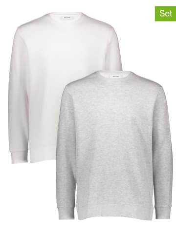 ONLY & SONS 2er-Set: Sweatshirts in Grau/ Weiß