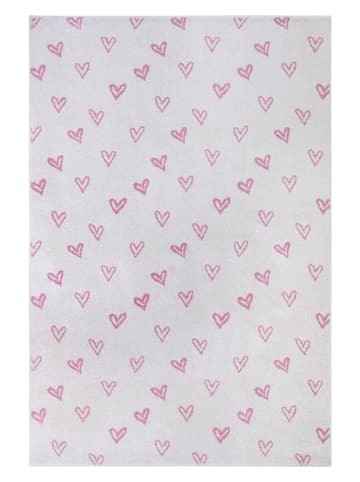Hanse Home Kurzflor-Teppich "Hearts" in Creme/ Rosa
