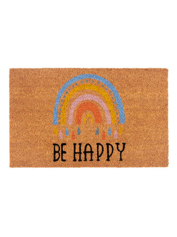 Hanse Home Kokos-deurmat ''Be Happy'' lichtbruin/meerkleurig