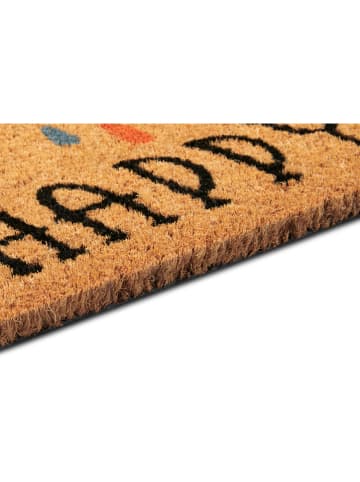 Hanse Home Kokos-deurmat ''Be Happy'' lichtbruin/meerkleurig