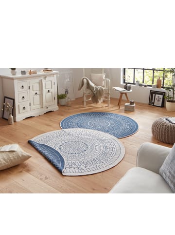 bougari Omkeerbaar tapijt "Porto" blauw/crème