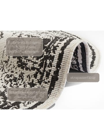 Hanse Home Indoor-/ Outdoor-Teppich "Borbon" in Schwarz/ Creme