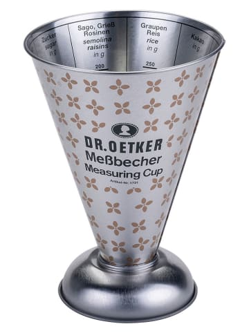 Dr. Oetker Miarka "Vintage" w kolorze srebrnym - wys. 15 x Ø 11 cm