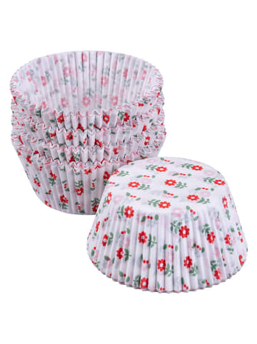 Dr. Oetker Foremki papierowe (100 szt.) "Flowers" w kolorze zielono-czerwonym do muffinek