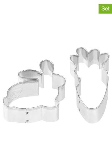Dr. Oetker 4tlg. Set: Ausstecher "Hase & Karotte" in Chrom
