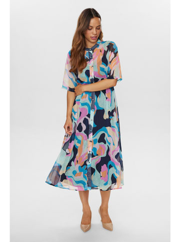NÜMPH Kleid in Dunkelblau/ Bunt