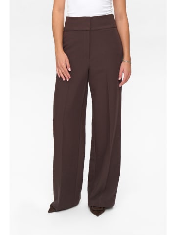 NÜMPH Spodnie "Nubussy" w kolorze ciemnobrązowym