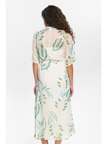NÜMPH Kleid "Nukyndall" in Creme/ Grün