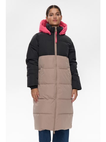 NÜMPH Wintermantel "Nutriane" in Taupe/ Schwarz