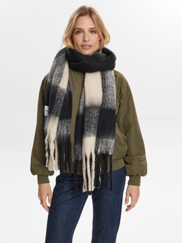 NÜMPH Szal "Nuamira" w kolorze czarno-kremowym