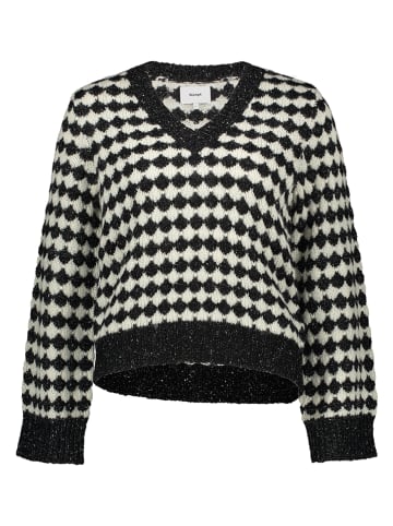 NÜMPH Sweter "Nubila" w kolorze biało-czarnym