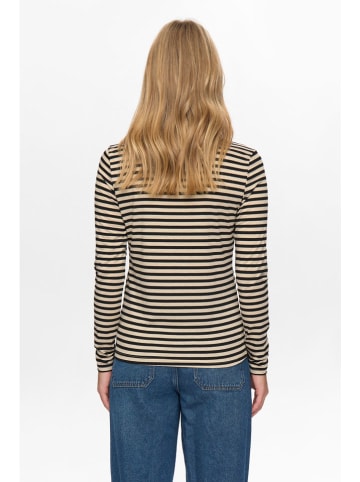 NÜMPH Longsleeve in Schwarz/ Beige