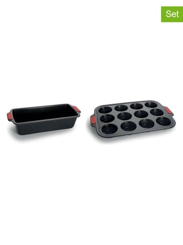 Woll 2tlg. Set: Backformen in Grau/ Rot