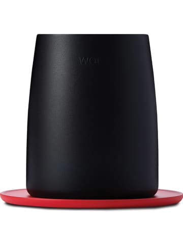 Woll Utensilienbehälter in Schwarz/ Rot - (H)15 x Ø 12 cm