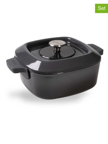Woll 2-delige set: pan met deksel "Iron" antraciet - (L)24 x (B)24 cm