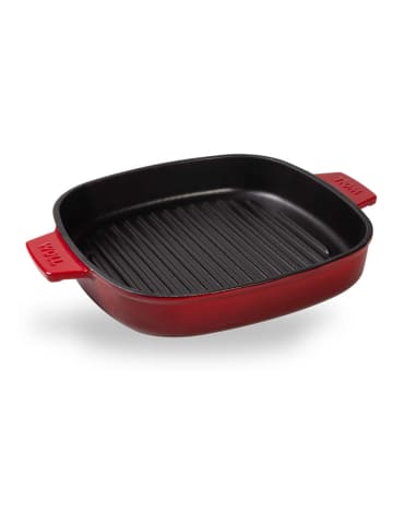 Woll 2-delige set: steakpan met deksel "Iron" rood - (L)24 x (B)24 cm