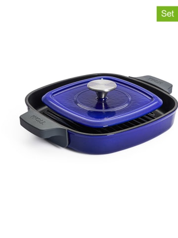 Woll 2tlg. Set: Steakpfanne "Iron" in Blau - (L)24 x (B)24 cm