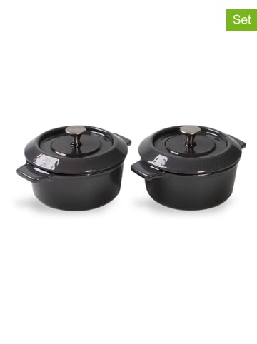 Woll Mini rondelki (2 szt.) "Iron" w kolorze antracytowym - Ø 10 cm