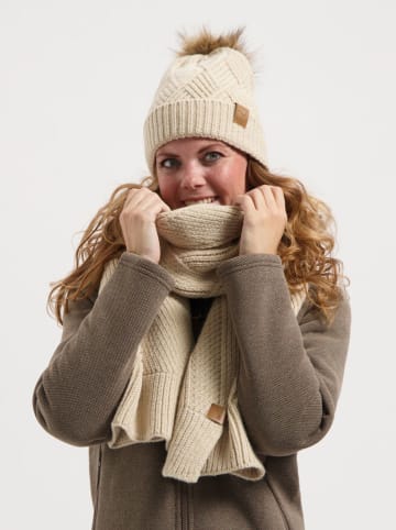 TRAVELIN' Szal w kolorze beżowym