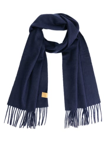 TRAVELIN' Woll-Schal "Harlow" in Dunkelblau - (L)165 x (B)30 cm