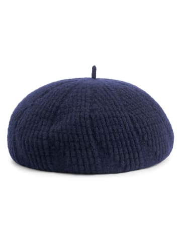 TRAVELIN' Wełniany beret w kolorze granatowym