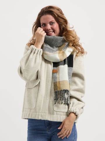 TRAVELIN' Sjaal crème/zwart/beige