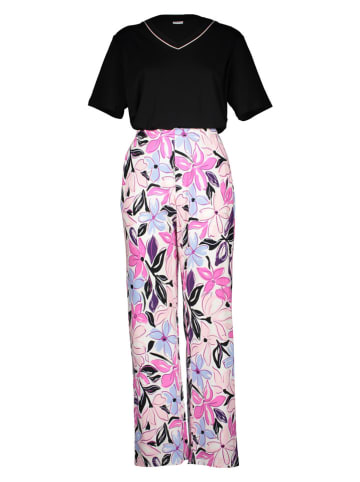 LASCANA Pyjama in Schwarz/ Rosa