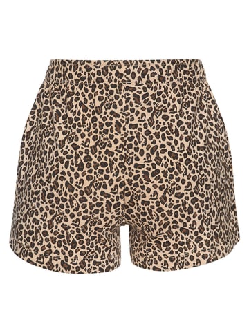 s.Oliver Pyjama-Shorts in Beige/ Braun/ Schwarz