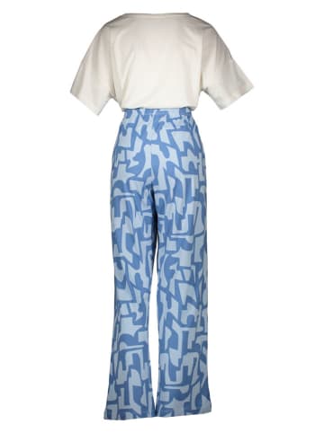 s.Oliver Pyjama in Weiß/ Hellblau